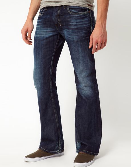 Diesel Zathan Boot Cut Jeans in Blue for Men | Lyst