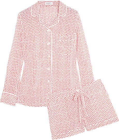 Equipment Liliane Washedsilk Crepe De Chine Pajama Set in Pink (white ...