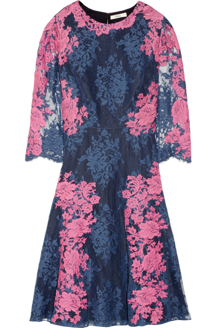 Erdem Lily Embroidered Cottonblend Lace Dress in Blue | Lyst