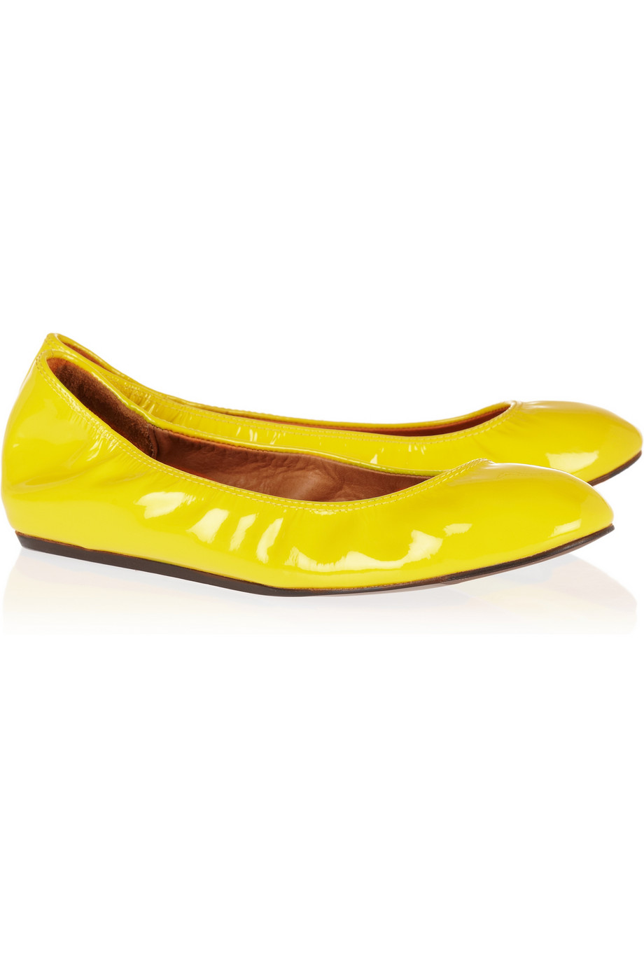 lanvin leather ballet flats