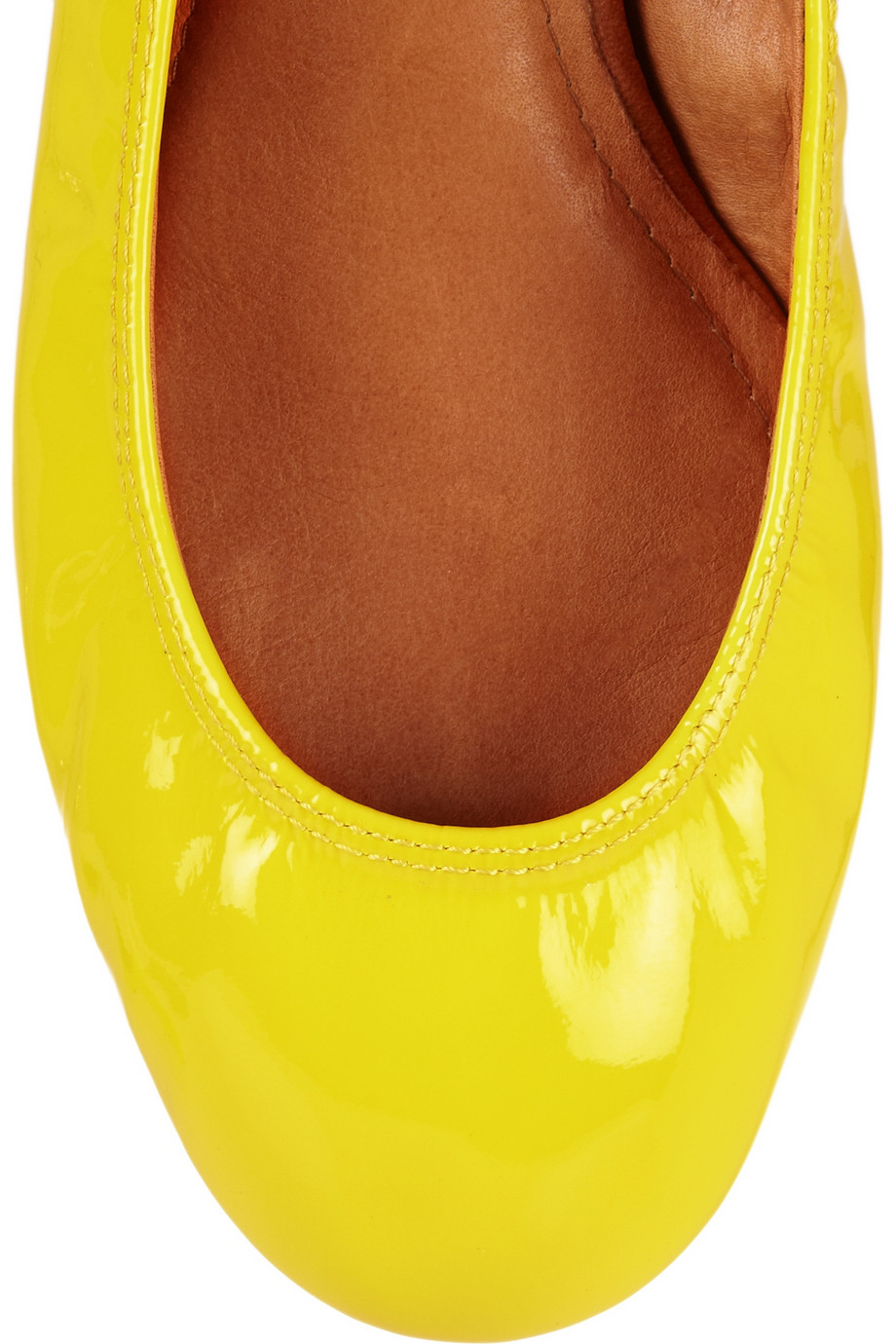 Lanvin Patent Leather Ballet Flats in Yellow Lyst