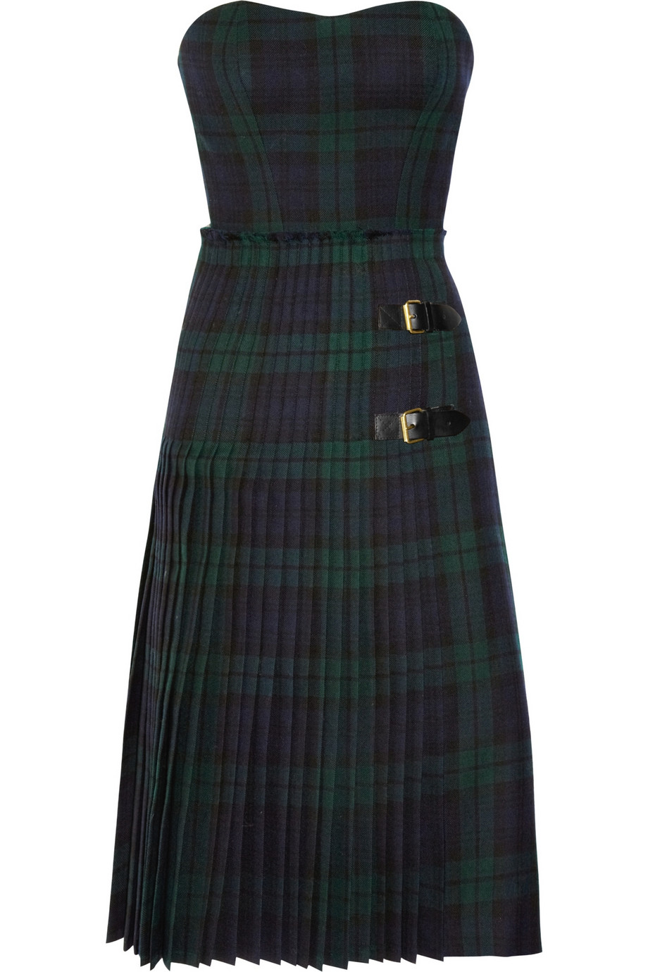McQ The Black Watch Plaid Bustier Dress 