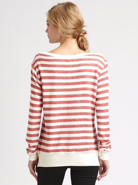 Red Haute Striped Sweater in White (poppy) | Lyst
