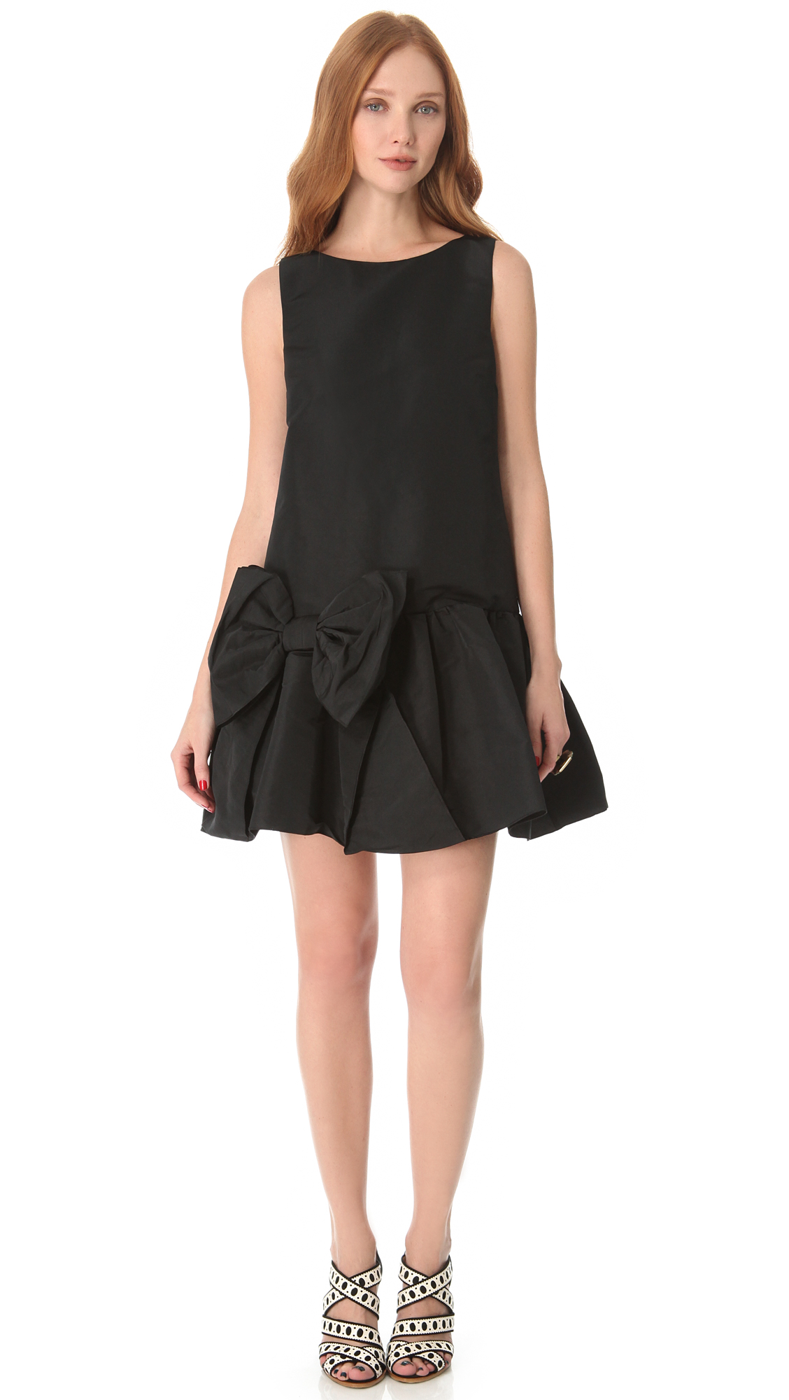 RED Valentino Bow Dress with Dropped Waist in Black - Lyst