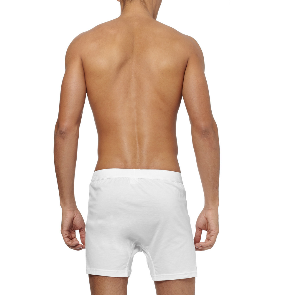 Sunspel Cotton Boxer Briefs in White for Men - Lyst