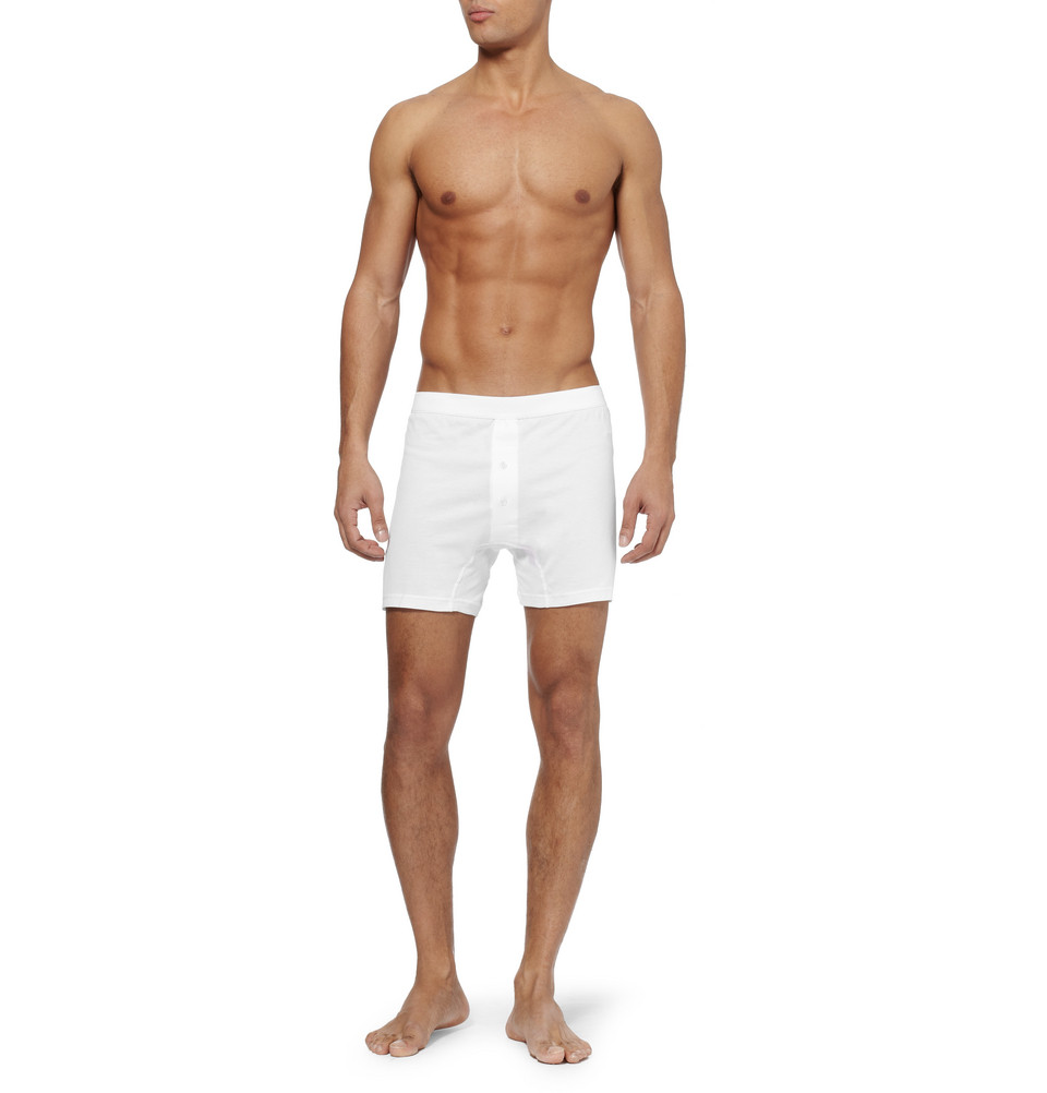 Sunspel Cotton Boxer Briefs in White for Men - Lyst