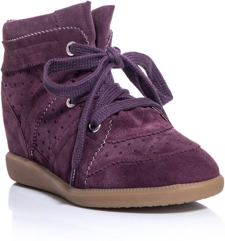 Isabel Marant Bobby Wedge Trainers in Purple (plum) | Lyst