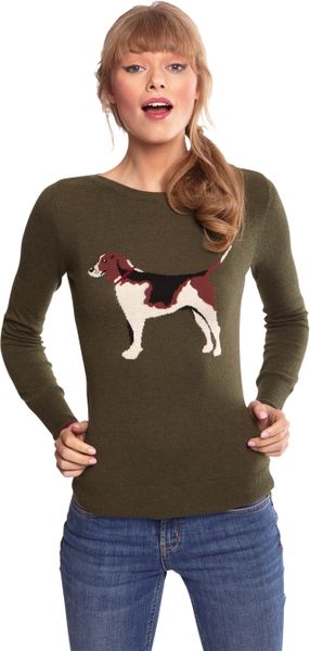 Joules Joules Beagle Intarsia Jumper Green in Green | Lyst