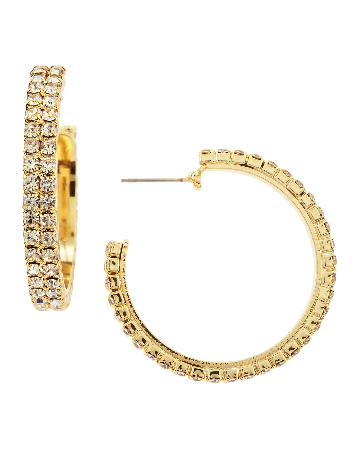 R.j. graziano Rhinestone Hoop Earrings in Metallic | Lyst