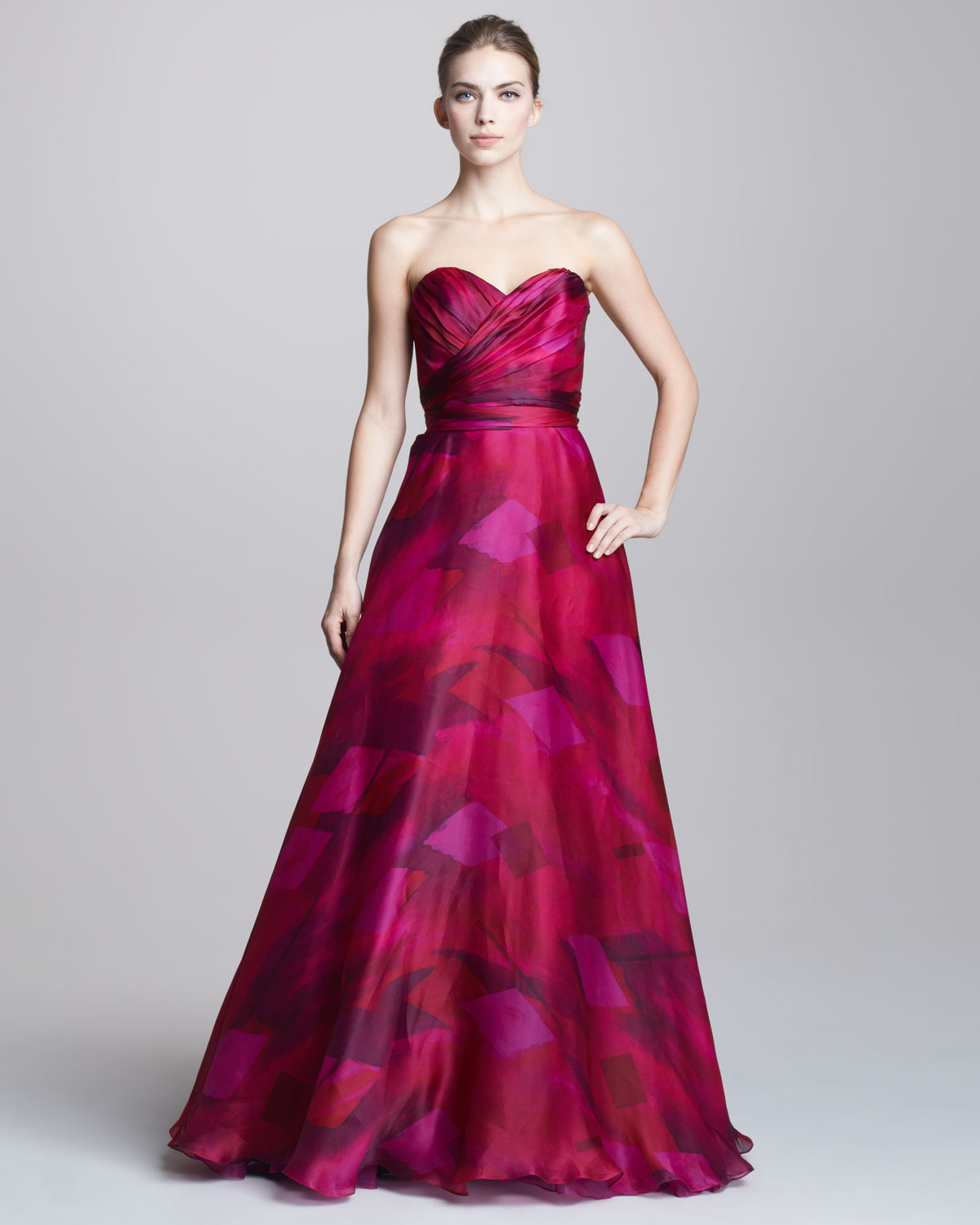fuschia evening gown