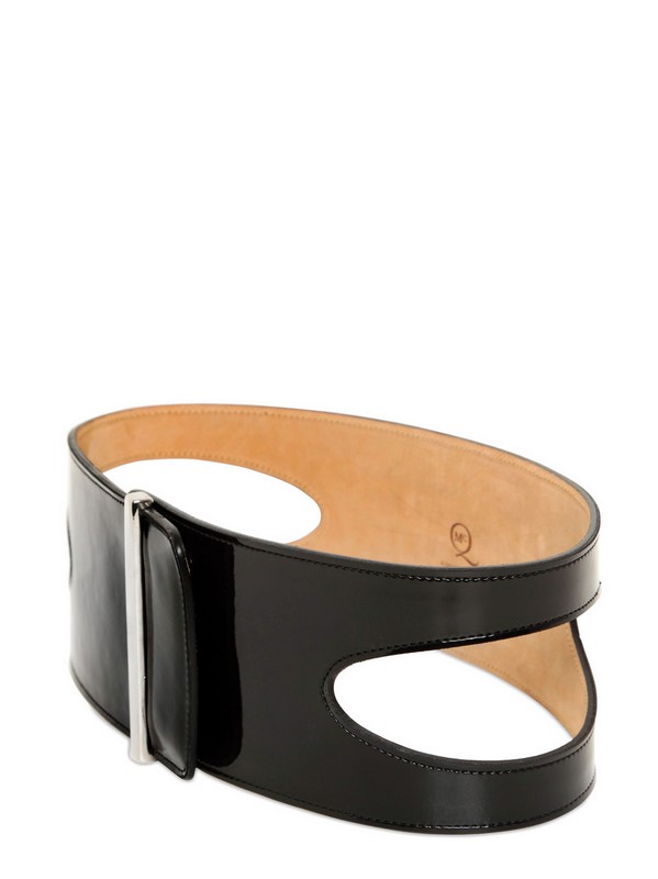 Lyst Mcq 90mm High Waist Patent Leather Belt in Black