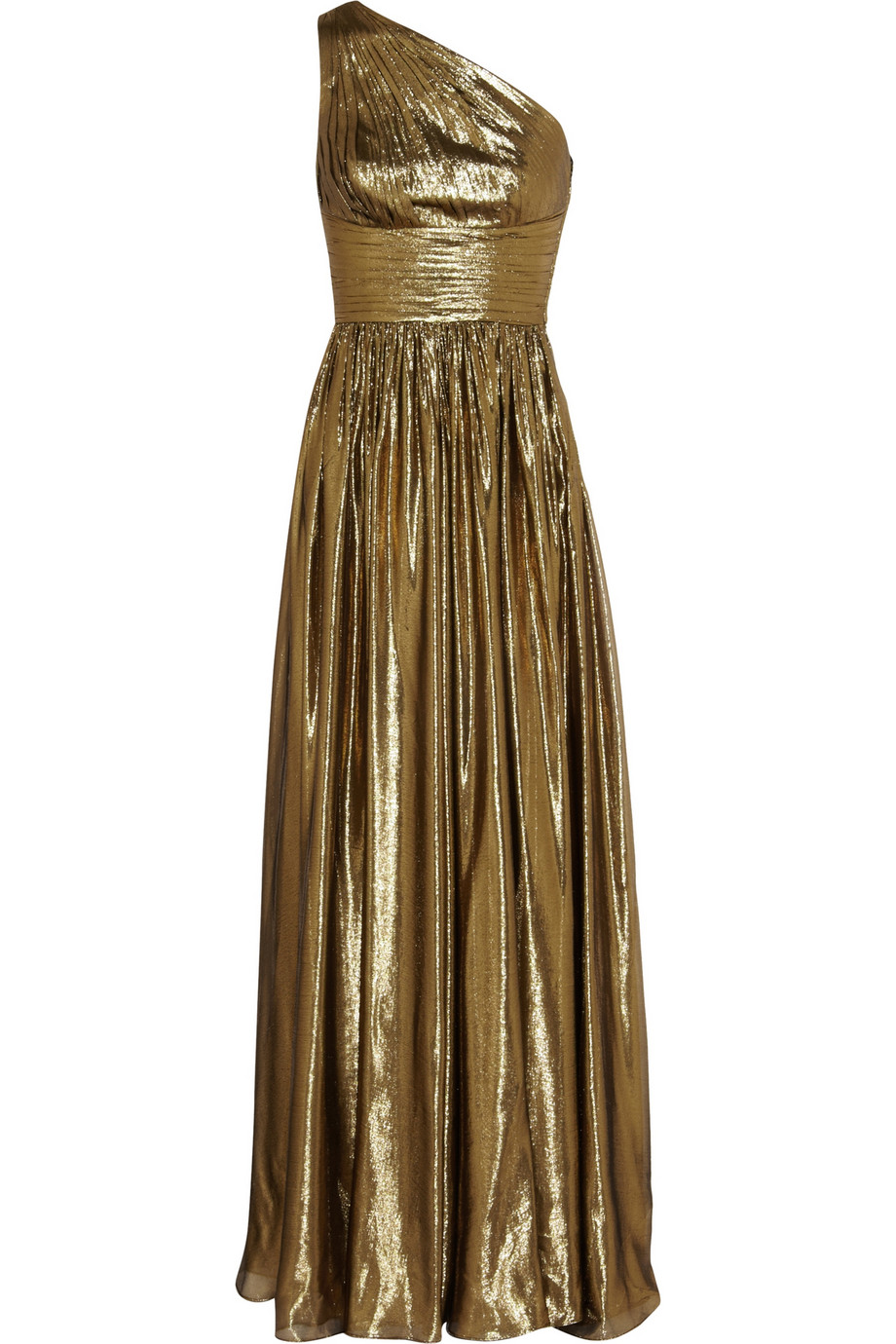 Michael Kors Metallic Silkblend Gown in Gold | Lyst