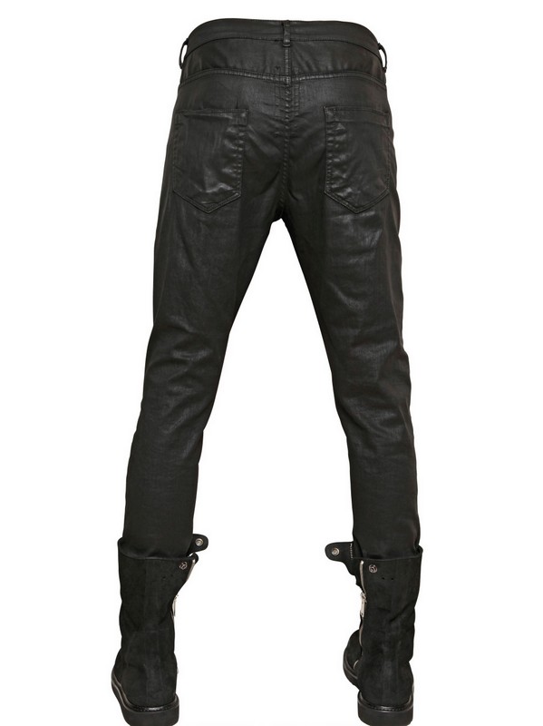 rick owens waxed denim