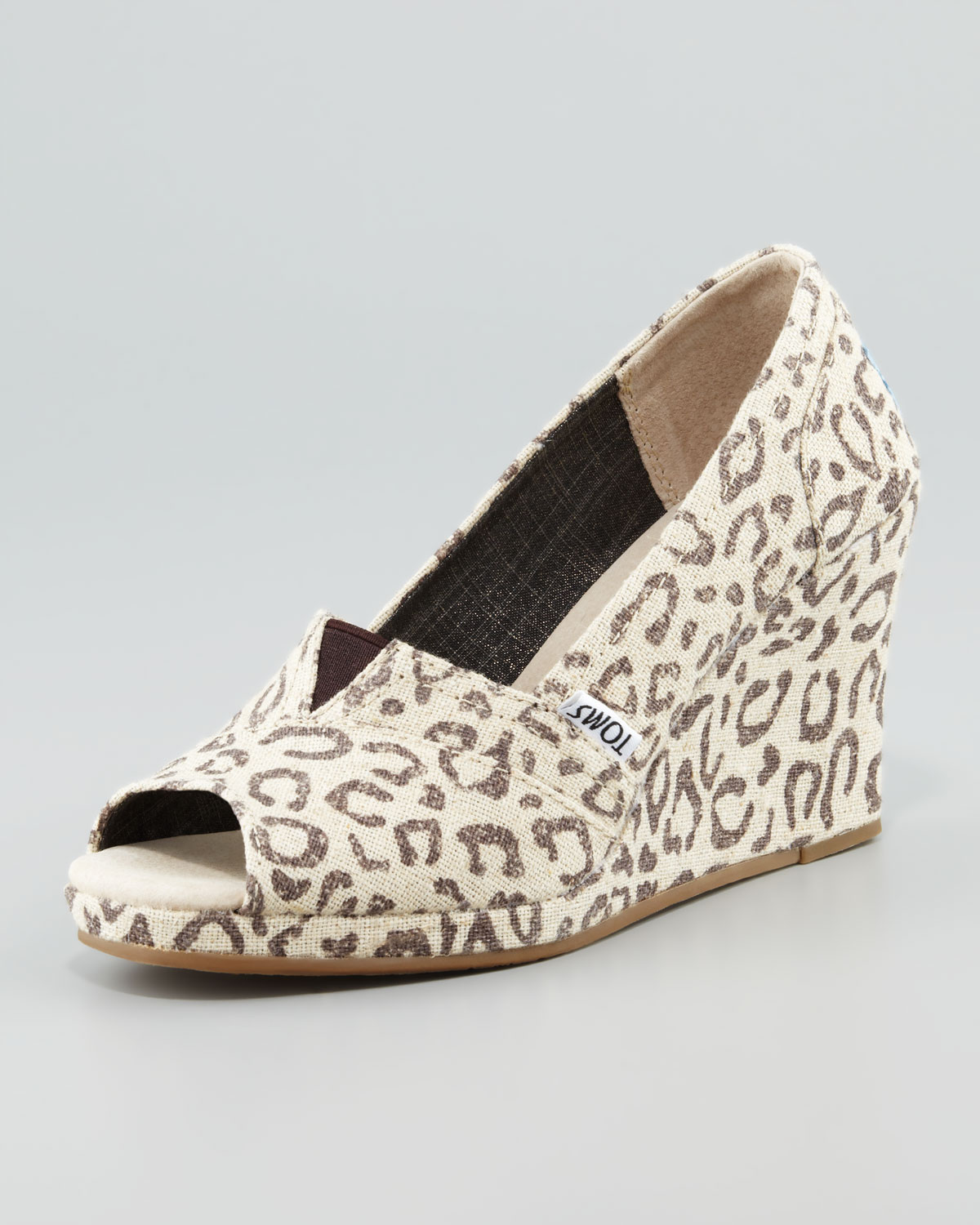 toms leopard wedge shoes