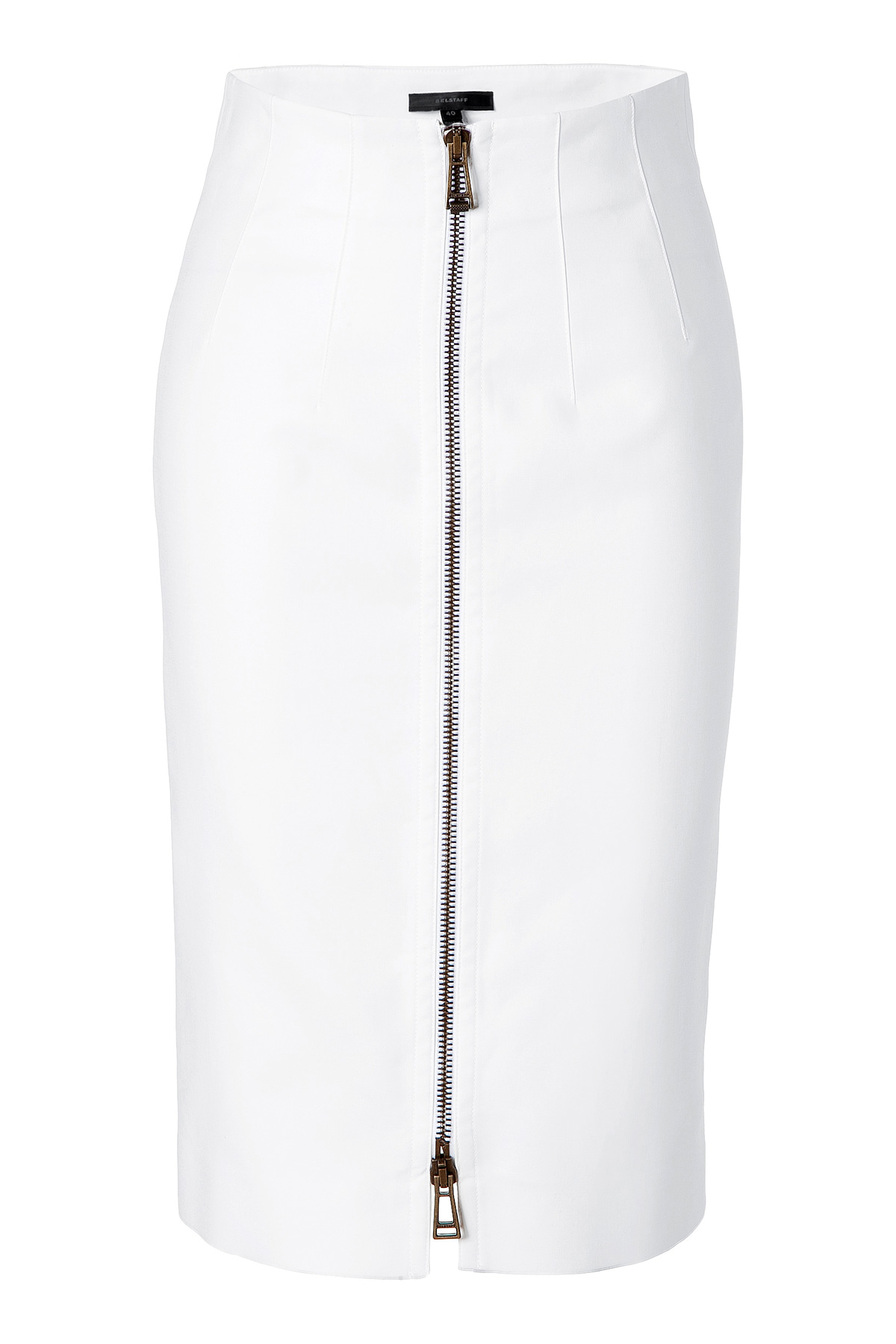 Belstaff White Cotton Harrow Pencil Skirt in White | Lyst