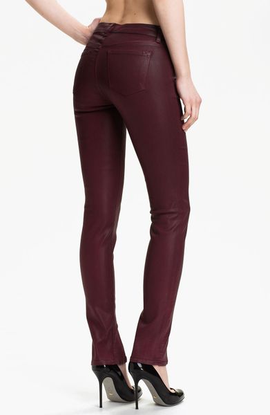 J Brand Coated Stretch Skinny Jeans in Purple (coated burgundy) | Lyst