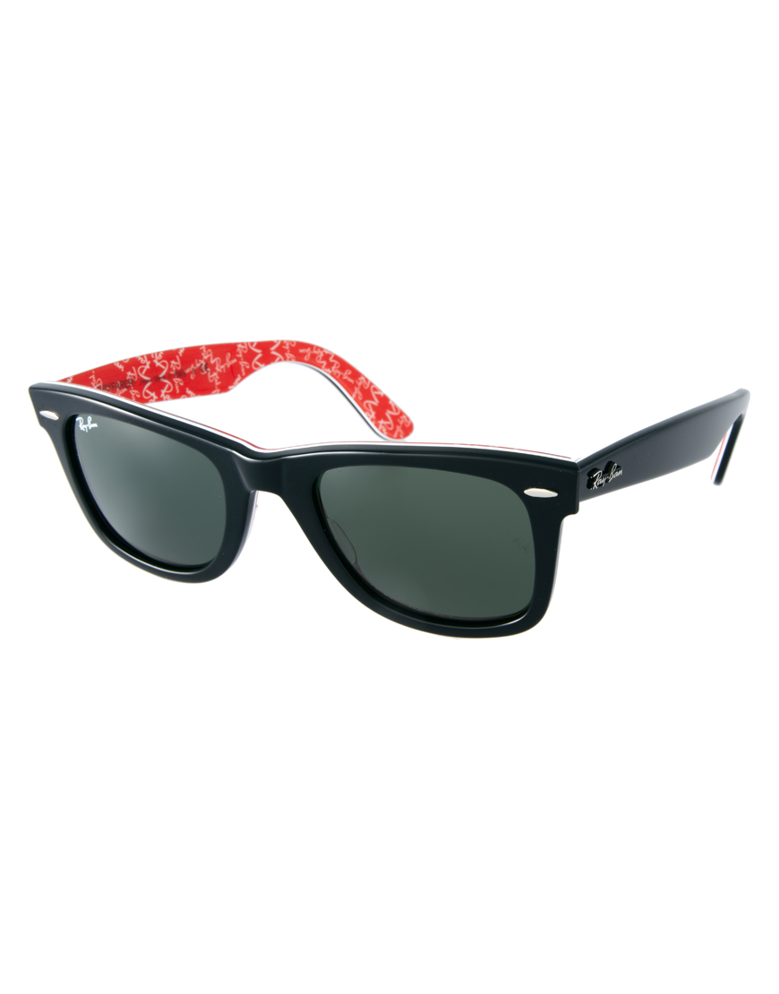 Ray-Ban Wayfarer Sunglasses with Internal Print in Red for Men | Lyst