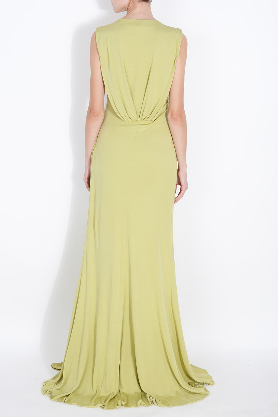 Elie Saab Ruched Det Jersey Dress in Yellow - Lyst