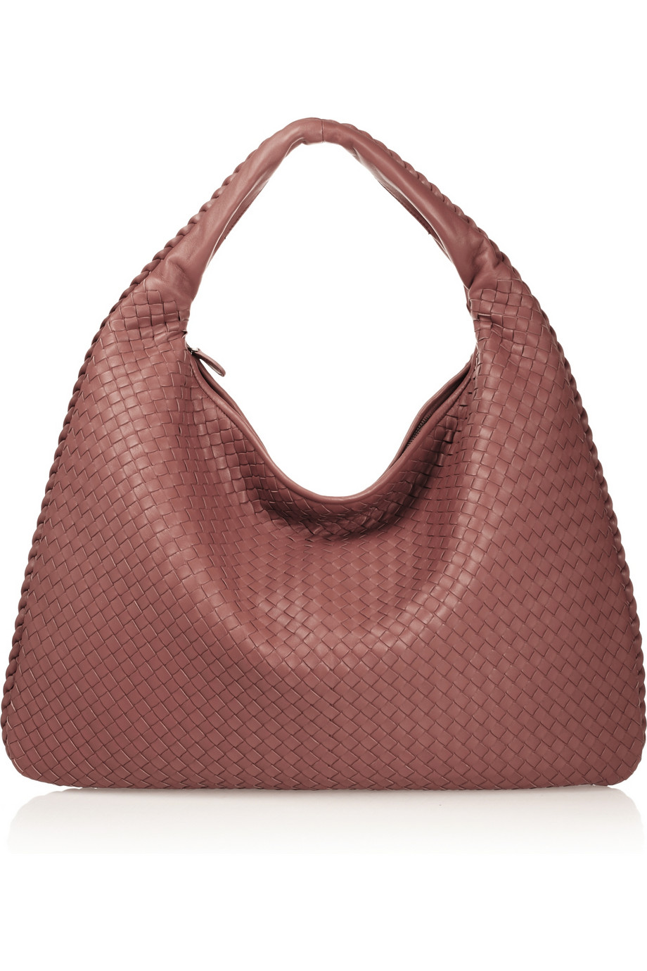 Bottega Veneta Maxi Veneta Intrecciato Leather Shoulder Bag in Red ...