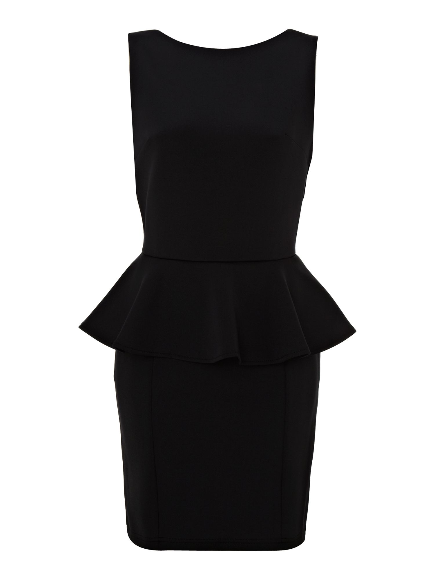 Glamorous Peplum Colour Block Dress in Black | Lyst