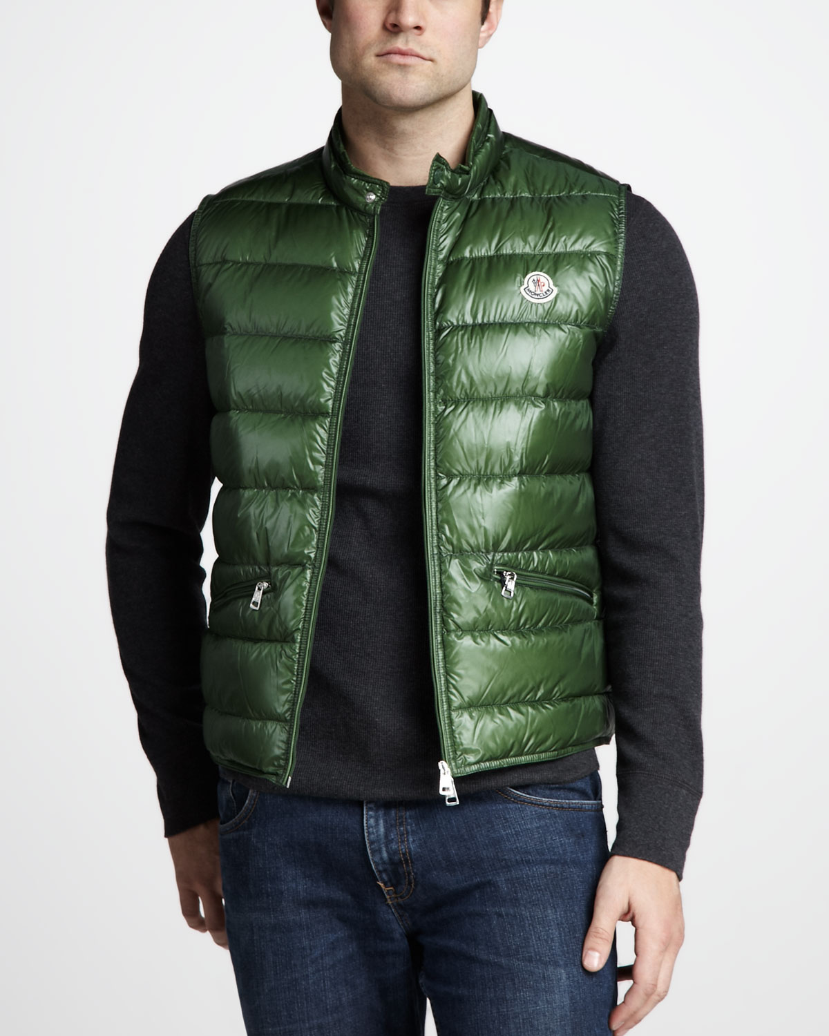 Lyst - Moncler Gui Lightweight Puffer Vest in Green for Men