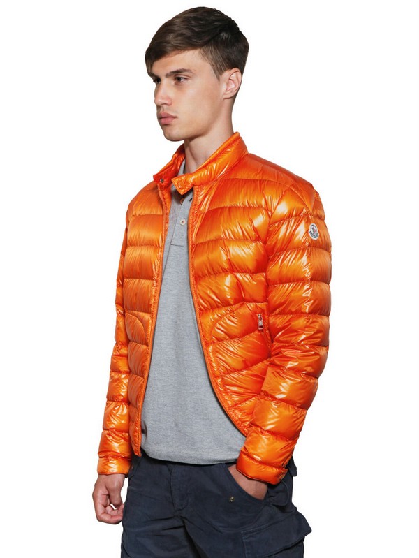 Moncler Extra Light Nylon Down Jacket in Orange for Men - Lyst