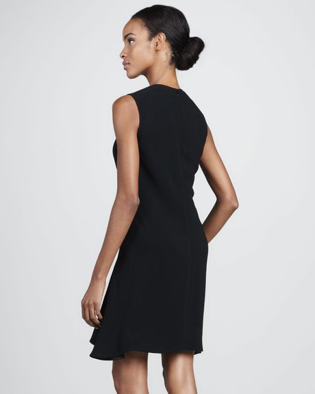 Stella Mccartney Colorblock Cady Dress in White (black) | Lyst