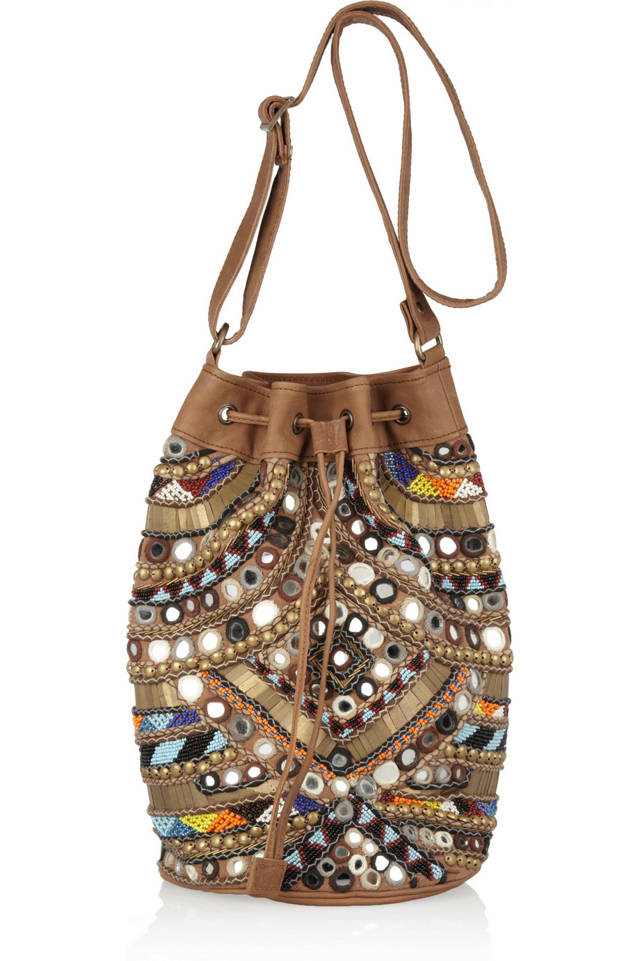 Lyst Antik Batik Orelia Embellished Shoulder Bag In Brown Gallery