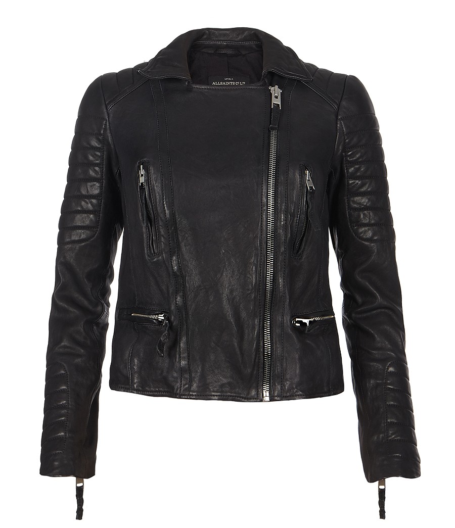 Allsaints Pitch Leather Biker Jacket in Black | Lyst
