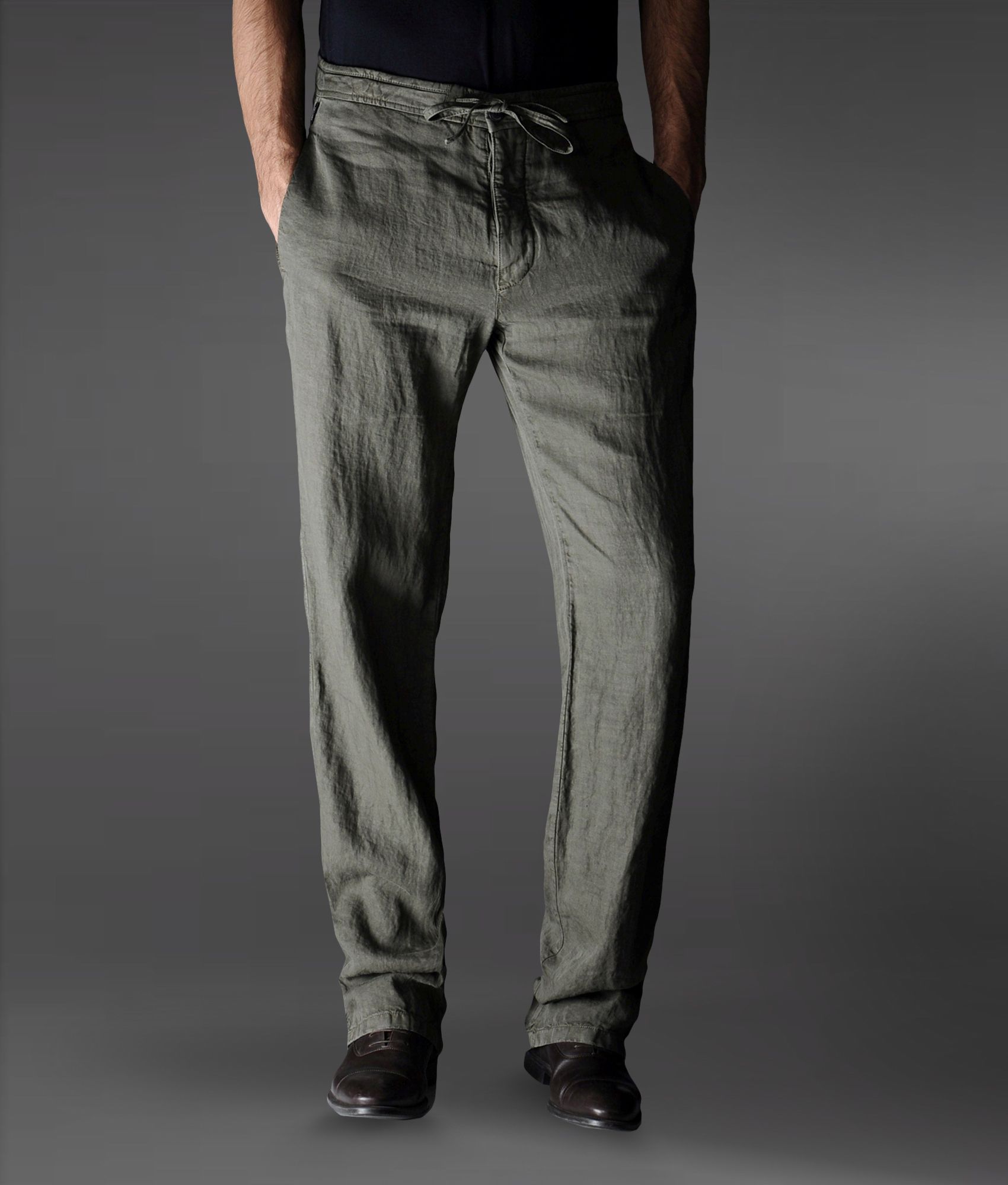 green drawstring pants