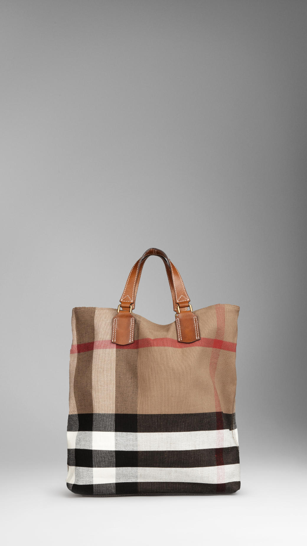 burberry large canvas check tote bag