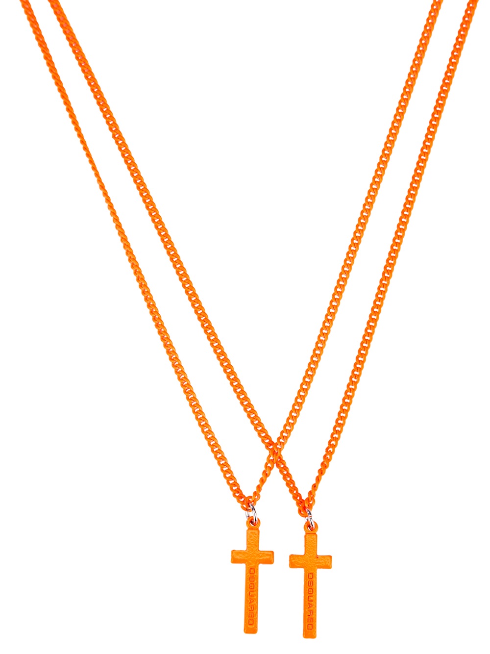 DSquared² Double Cross Necklace in Orange for Men | Lyst