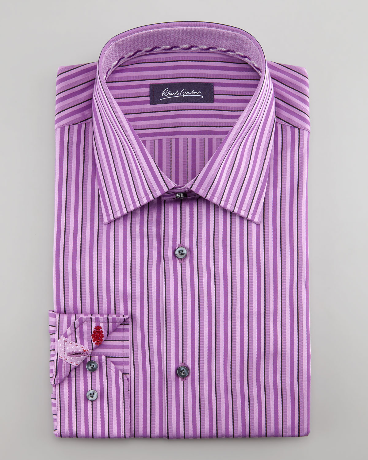 men's purple striped dress shirt