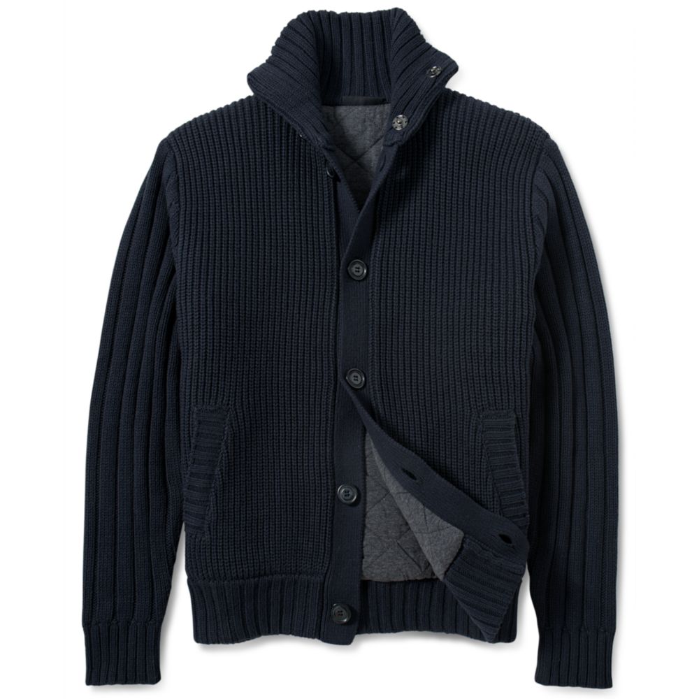 Lyst Dkny Quilted Lined Cardigan Sweater for Men