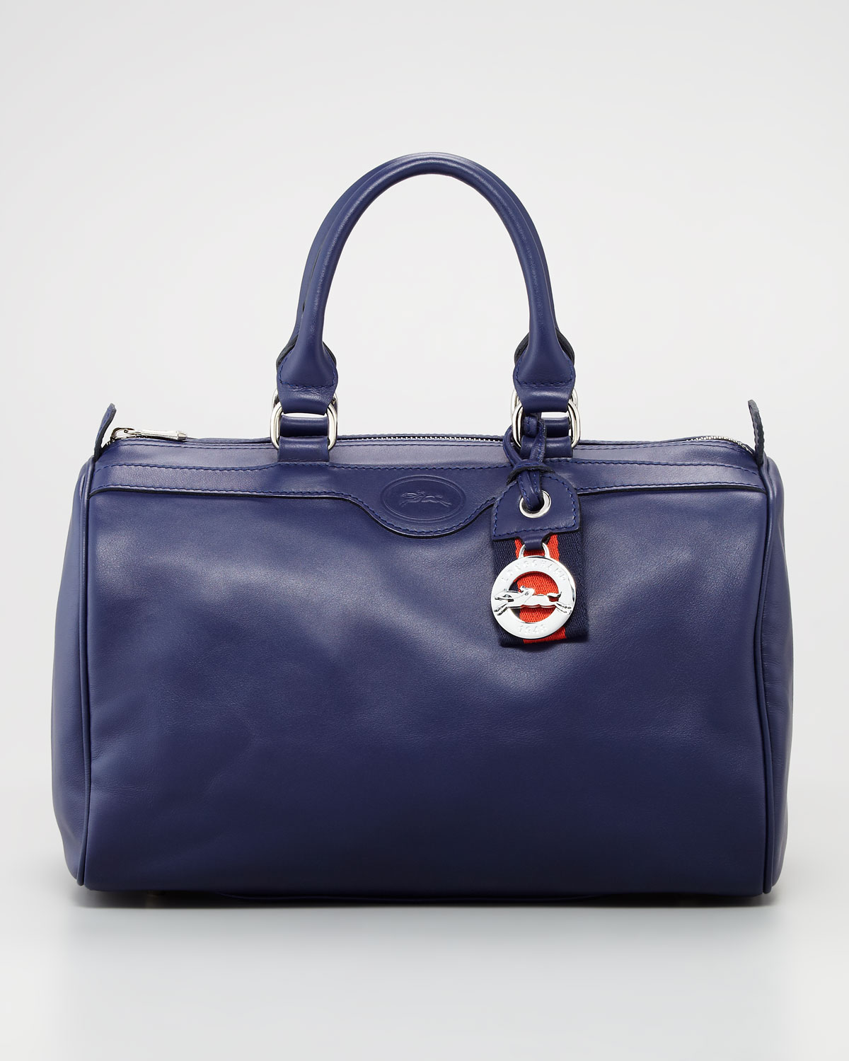 Lyst Longchamp Au Sultan Leather Bowler Bag Navy in Blue