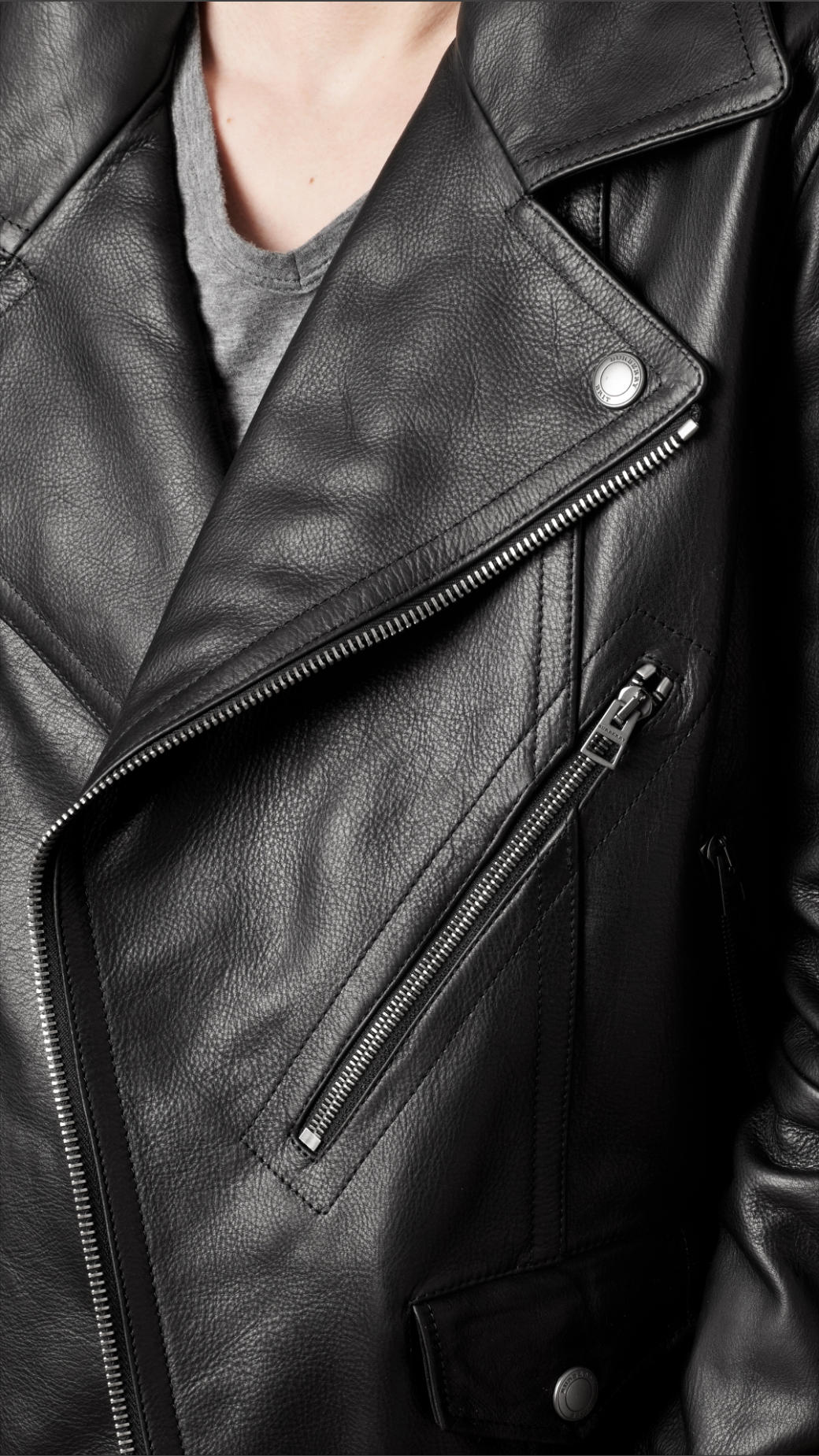 Burberry Brit Leather Biker Jacket in for Men | Lyst