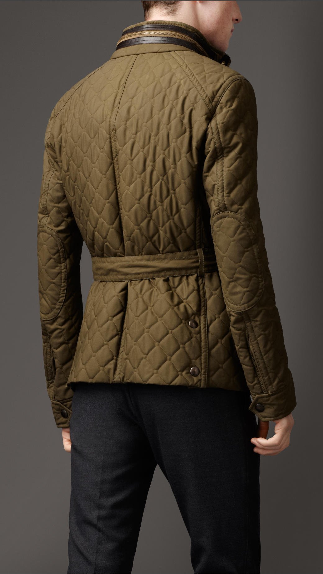 Lyst - Burberry Waxed Cotton Quilted Field Jacket in Green for Men