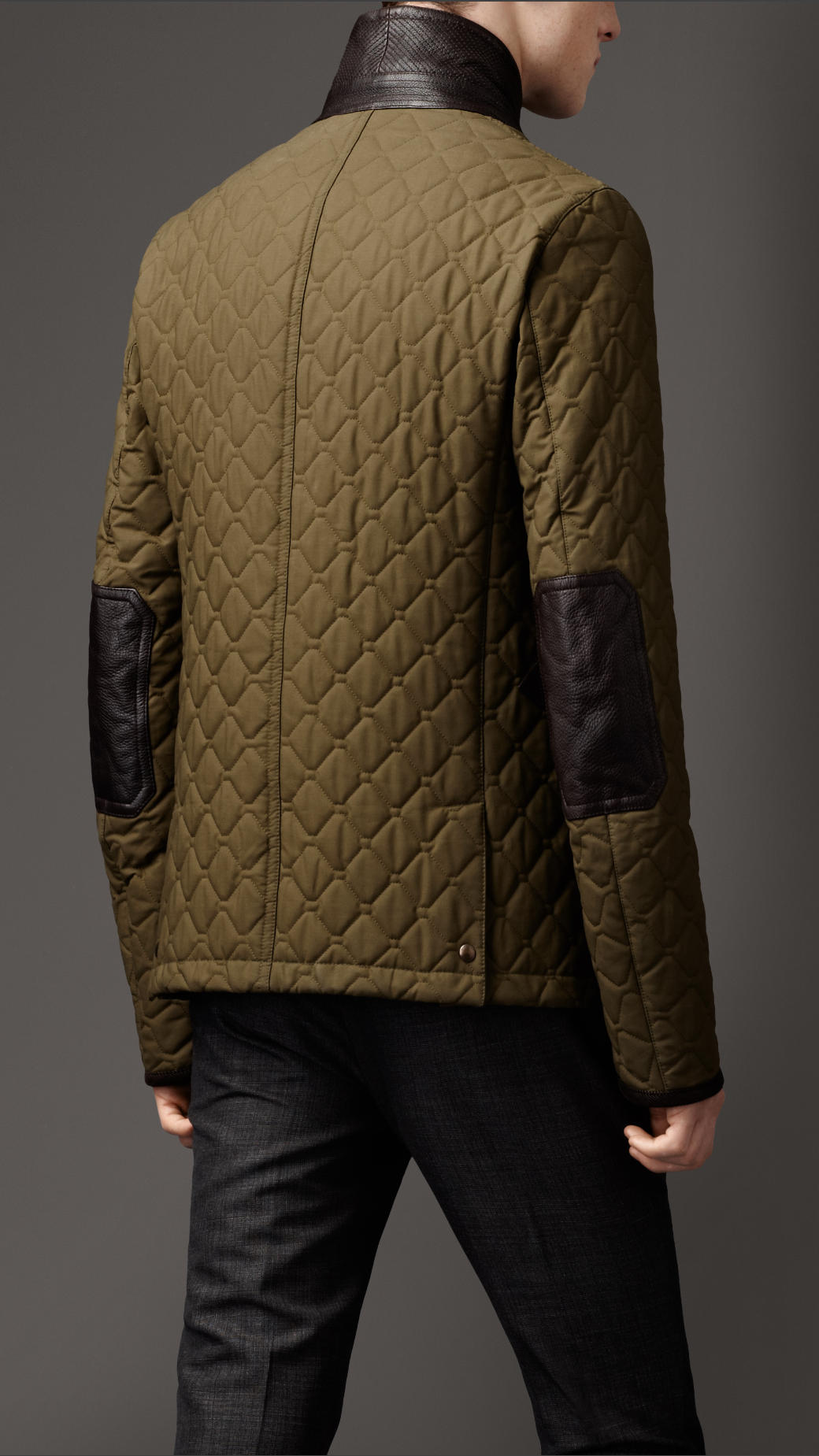 Lyst - Burberry Waxed Cotton Quilted Jacket in Green for Men
