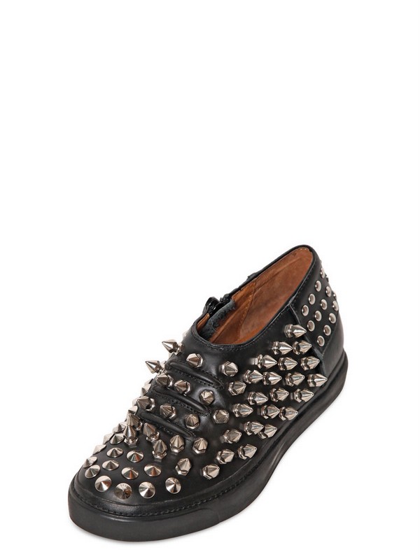 Lyst - Jeffrey Campbell Piranha Spiked Leather Sneakers in Black for Men