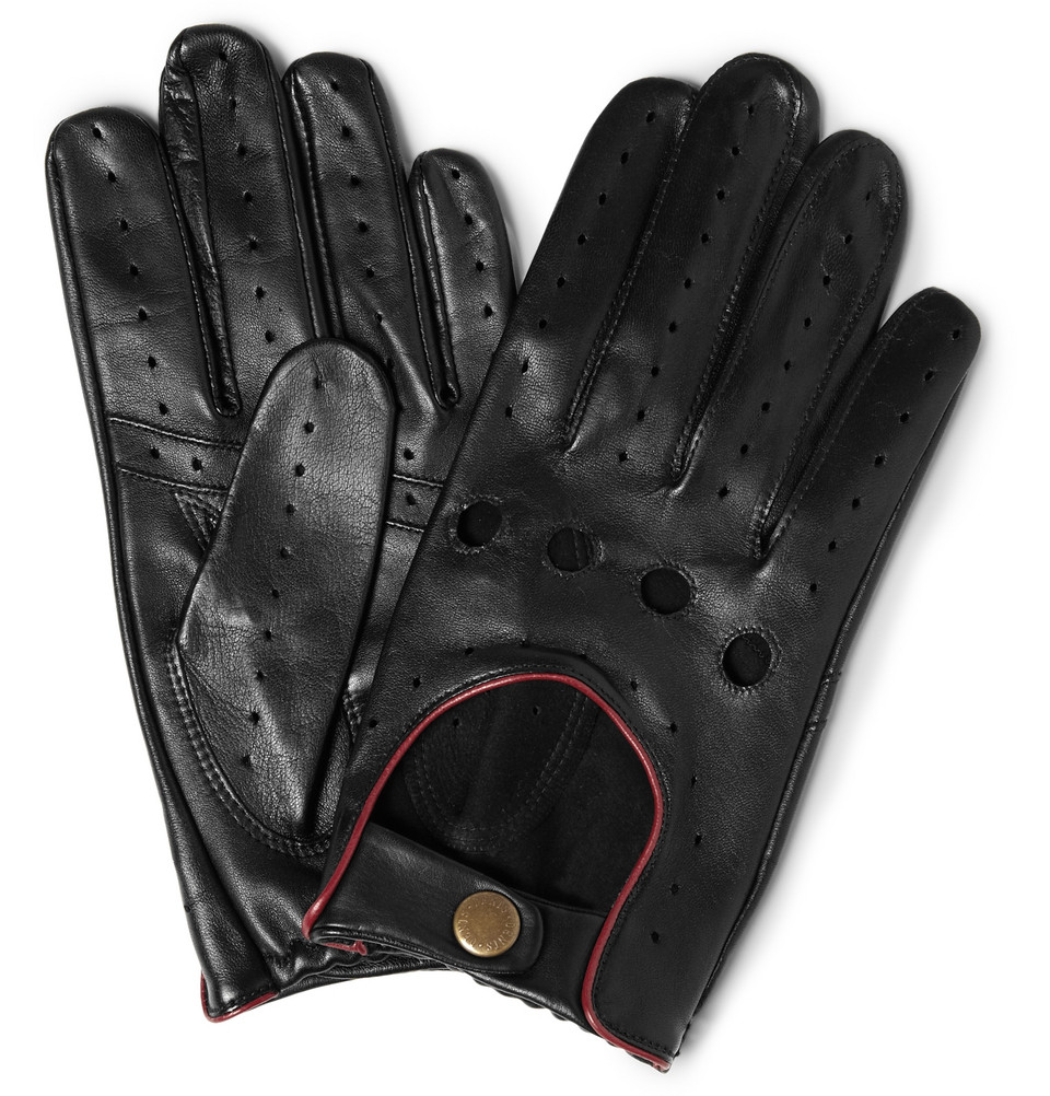Dents Perforated Leather Driving Gloves in Black for Men Lyst