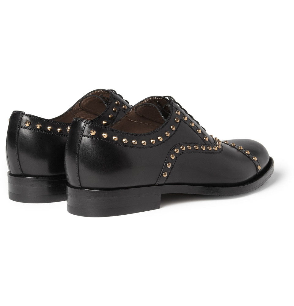 Gucci Studded Leather Oxford Shoes in Black for Men Lyst