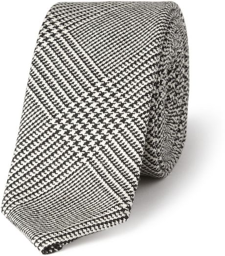 Thom Browne Houndstooth Check Wool Tie in Gray for Men | Lyst