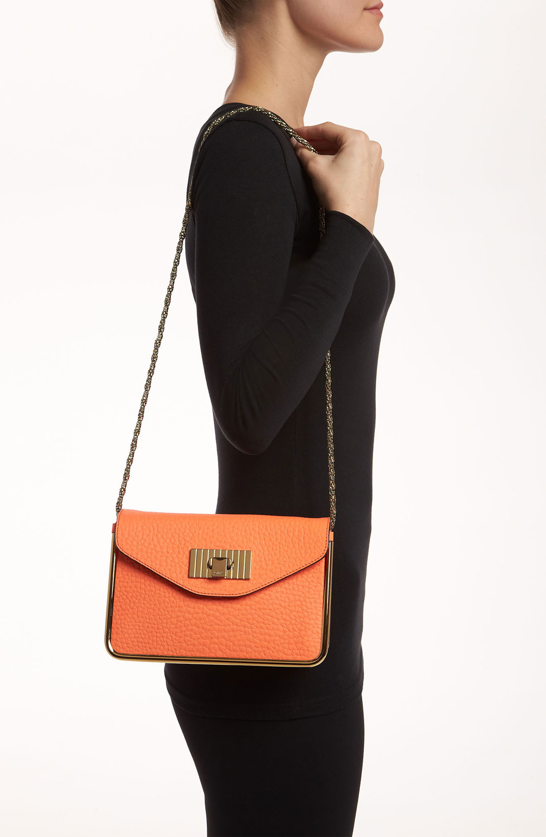 Chlo Sally Small Leather Shoulder Bag in Orange (orange fizz) | Lyst  