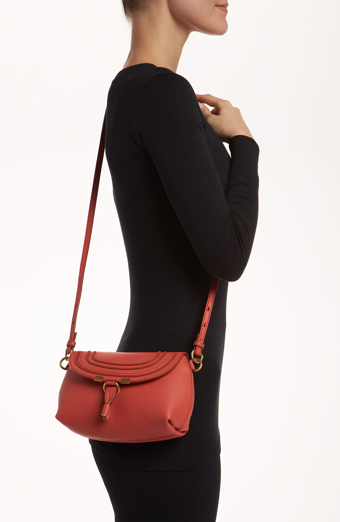 Chlo Marcie Calfskin Leather Crossbody Bag in Pink (paradise pink ...  