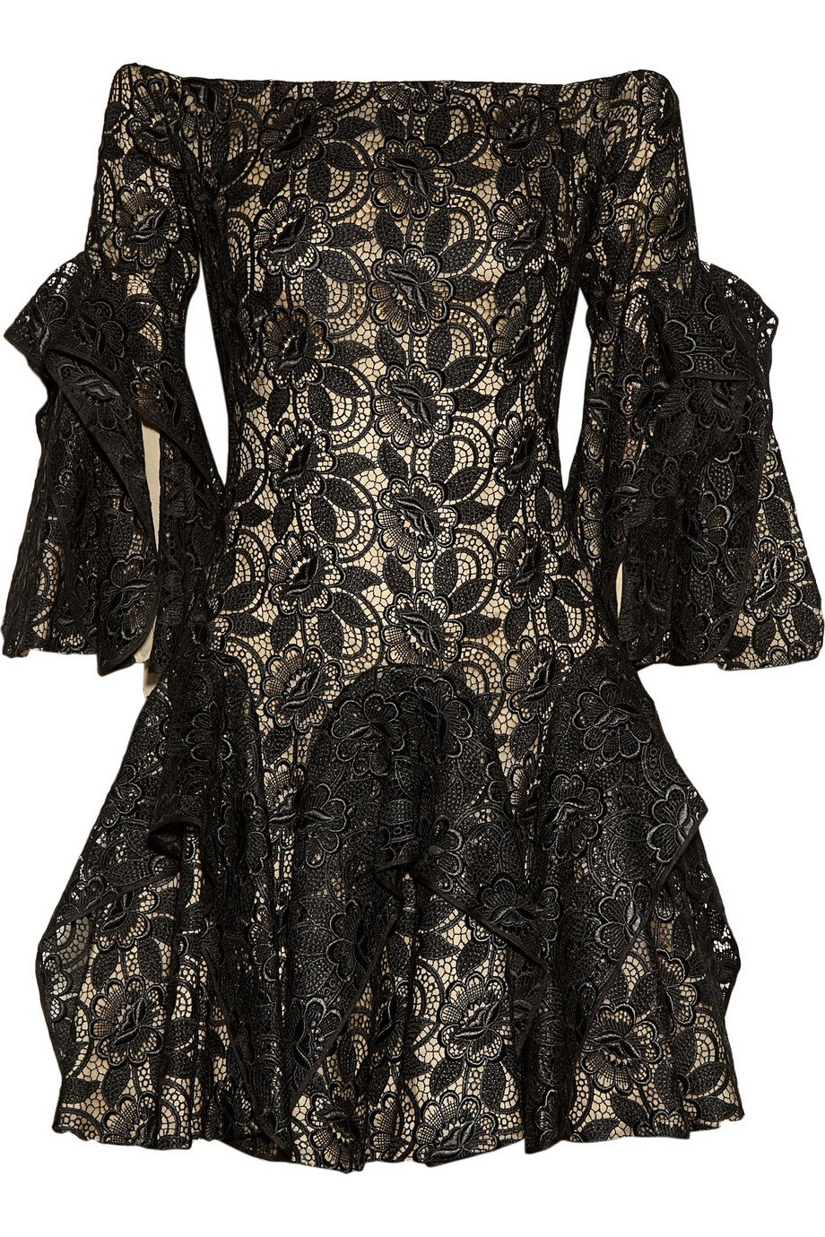 Alexander mcqueen Moth-print Crepe Dress in Black | Lyst