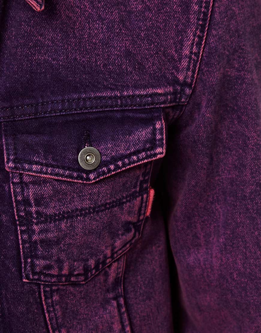 ASOS Asos Denim Jacket with Acid Wash in Purple for Men
