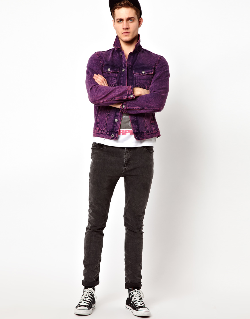 Purple Brand Oversized Fit Denim Jacket