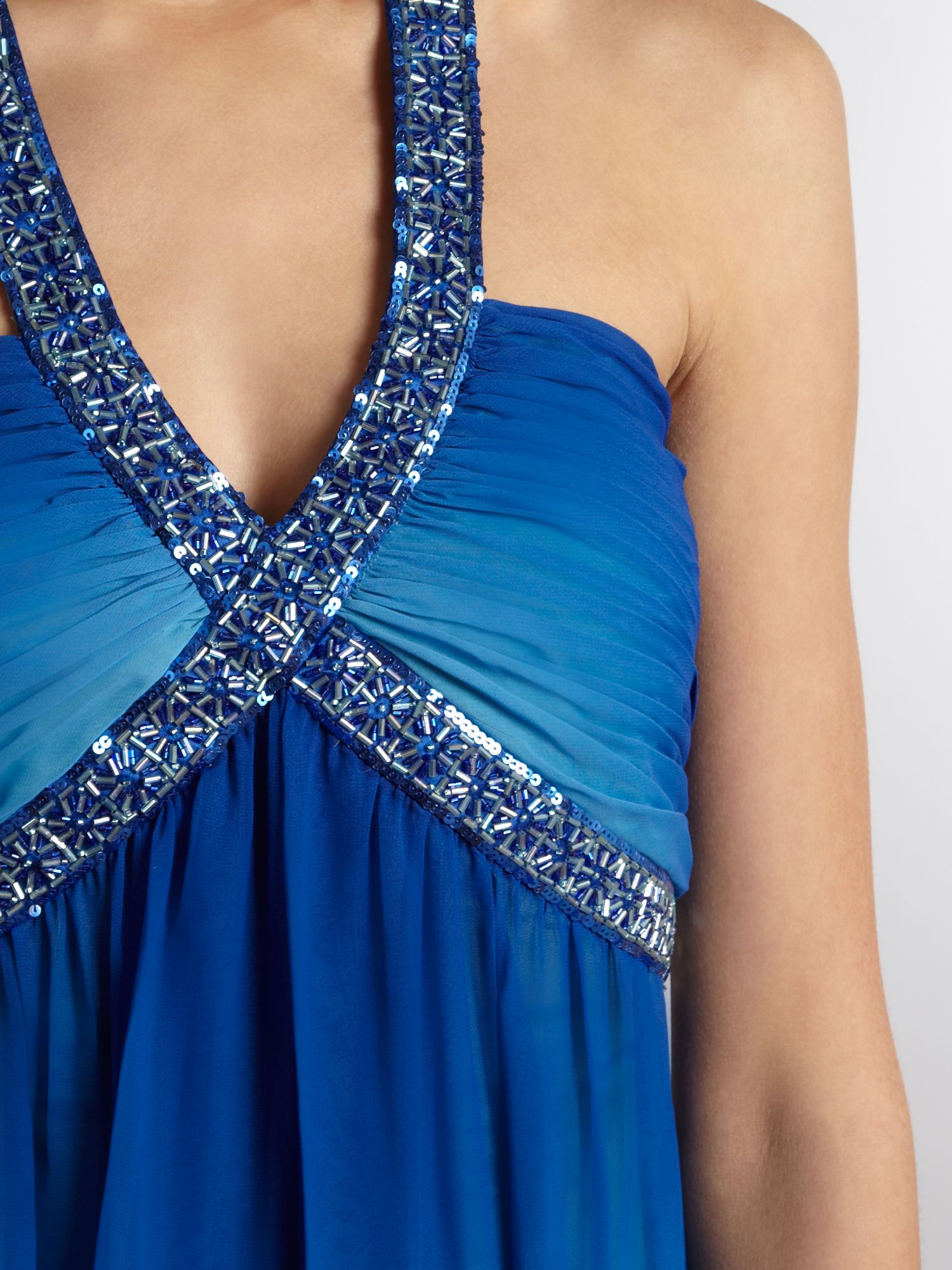 Js collections Diamante Ombre Dress in Blue Lyst