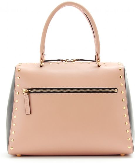 Marni Twotone Bolted Leather Tote in Beige (black) | Lyst