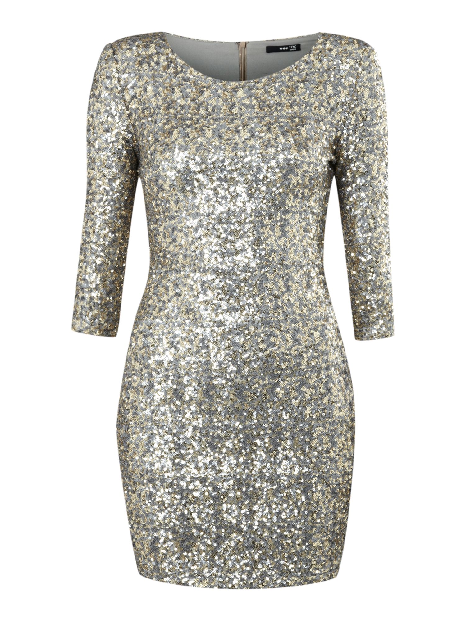 Tfnc All Over Sequin Paris Dress in Gold | Lyst